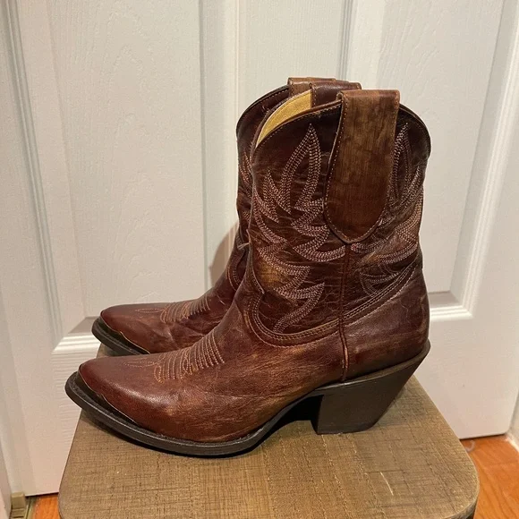 IDYLLWIND Miranda Lambert WHEELS BROWN LEATHER WESTERN BOOTIES Size 6.5 - Picture 4 of 8